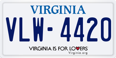 VA license plate VLW4420