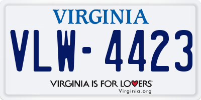 VA license plate VLW4423