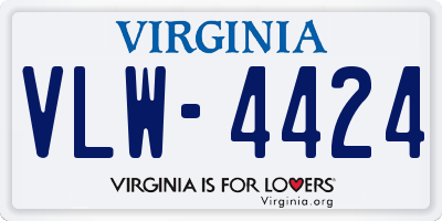 VA license plate VLW4424