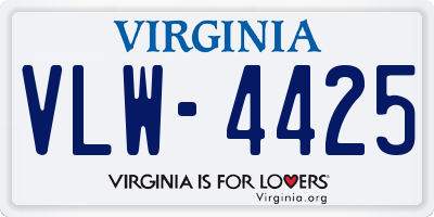 VA license plate VLW4425