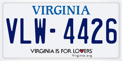 VA license plate VLW4426