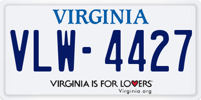 VA license plate VLW4427