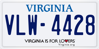 VA license plate VLW4428