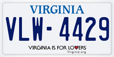 VA license plate VLW4429