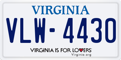 VA license plate VLW4430