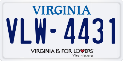 VA license plate VLW4431