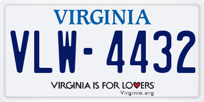 VA license plate VLW4432