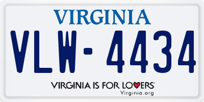 VA license plate VLW4434