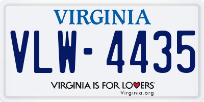 VA license plate VLW4435