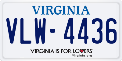 VA license plate VLW4436