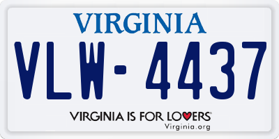 VA license plate VLW4437