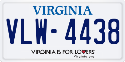 VA license plate VLW4438