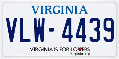 VA license plate VLW4439