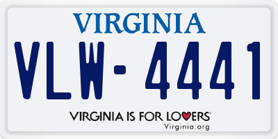 VA license plate VLW4441