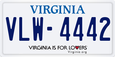 VA license plate VLW4442