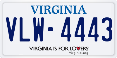 VA license plate VLW4443