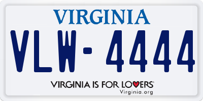 VA license plate VLW4444