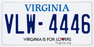 VA license plate VLW4446