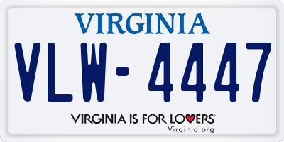 VA license plate VLW4447