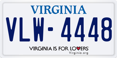 VA license plate VLW4448