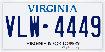 VA license plate VLW4449