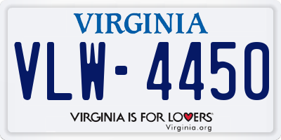 VA license plate VLW4450