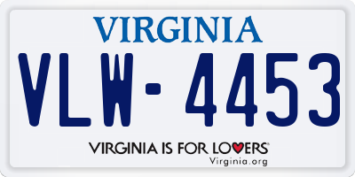 VA license plate VLW4453