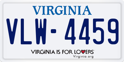 VA license plate VLW4459