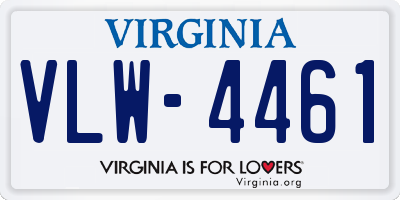 VA license plate VLW4461