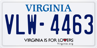 VA license plate VLW4463