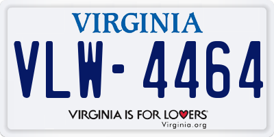 VA license plate VLW4464