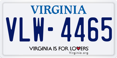 VA license plate VLW4465