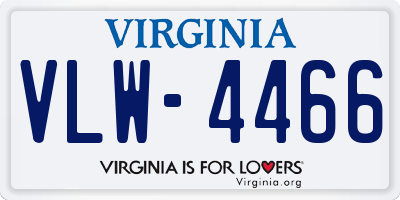 VA license plate VLW4466