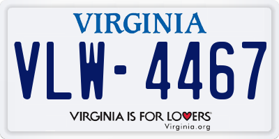 VA license plate VLW4467