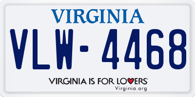 VA license plate VLW4468