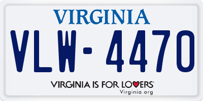 VA license plate VLW4470