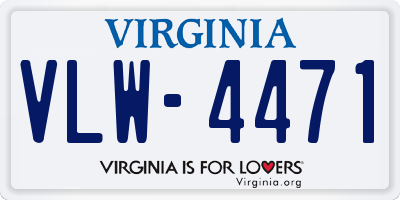 VA license plate VLW4471