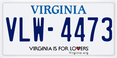 VA license plate VLW4473