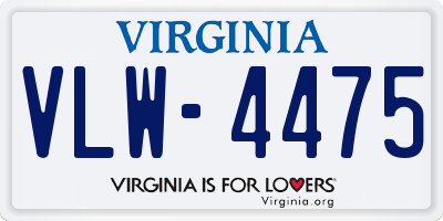 VA license plate VLW4475