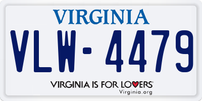 VA license plate VLW4479