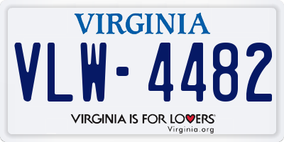 VA license plate VLW4482