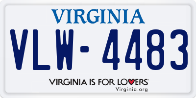 VA license plate VLW4483