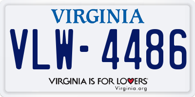 VA license plate VLW4486