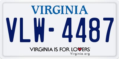 VA license plate VLW4487