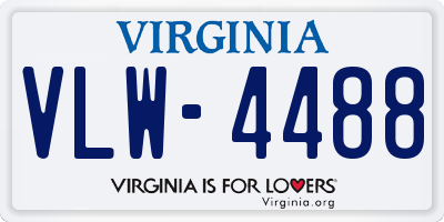 VA license plate VLW4488