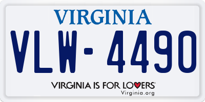 VA license plate VLW4490