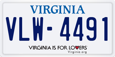 VA license plate VLW4491