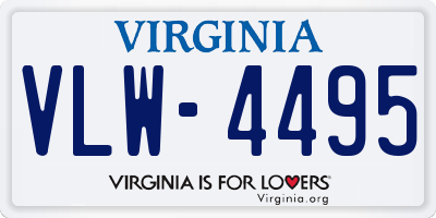 VA license plate VLW4495