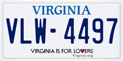 VA license plate VLW4497