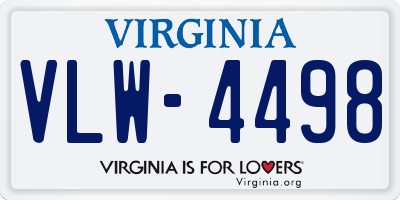 VA license plate VLW4498